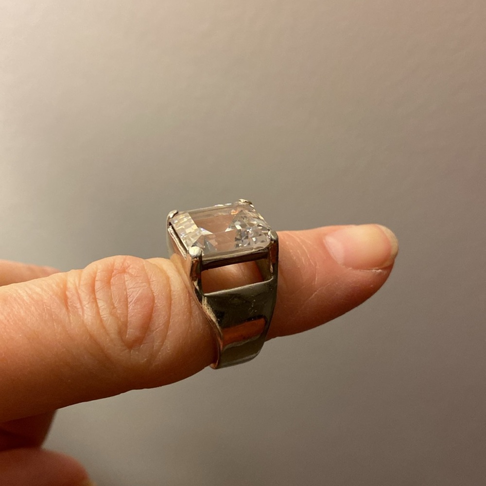 Joseph Esposito Emerald Cut Sterling Ring size 7